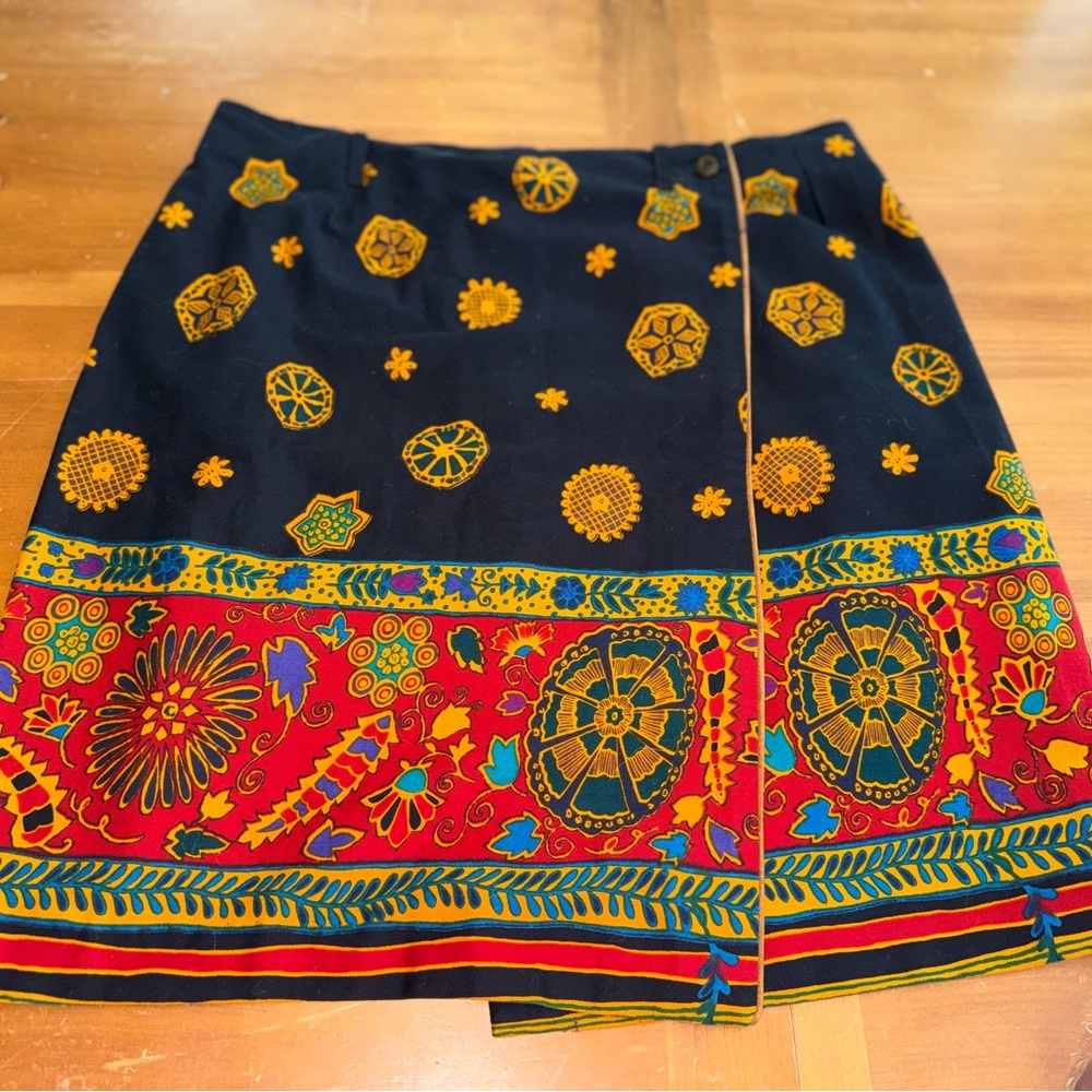 Vintage Breeches Short Wrap Skirt 14 Vibrate Colorful Made USA Feminine Resort - Picture 3 of 9